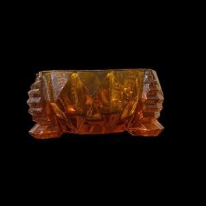 Vintage Footed Amber Salt Cellar Gorgeous Color
